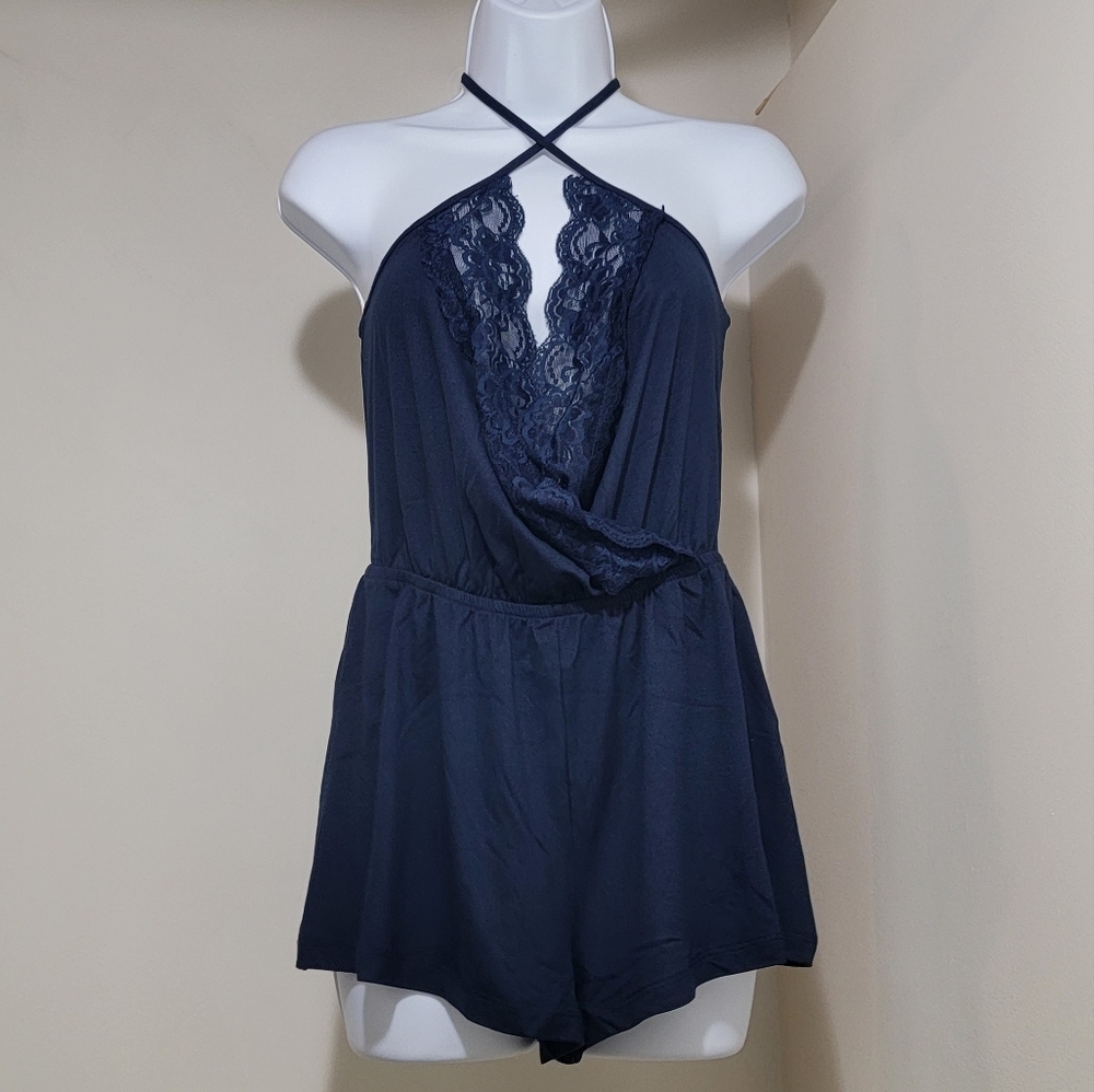 9. True Romper Small navy blue